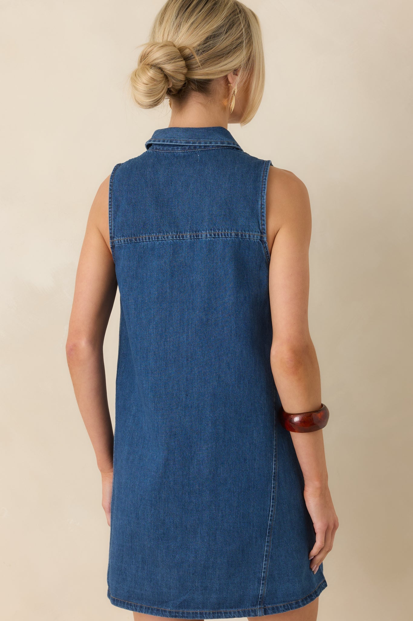 Z Supply New Light Dark Wash Cotton Denim Mini Dress