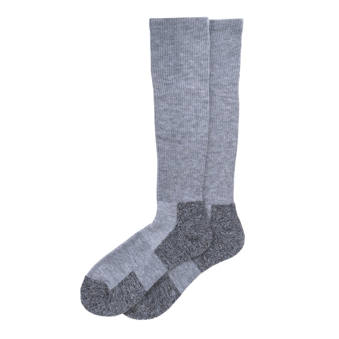 2-pack large work compression over-the-calf socks, grey knit with ribbed cuff