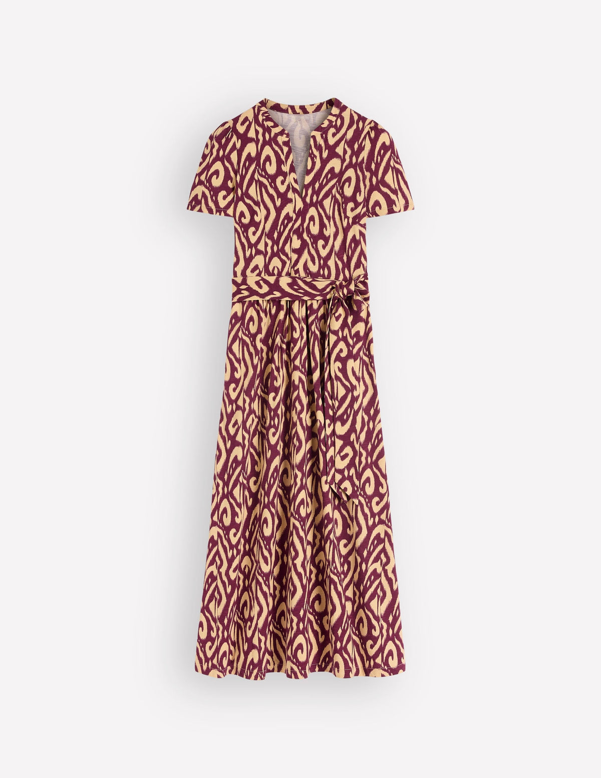 Naomi Jersey Midi Dress-Deep Wisteria, Ikat
