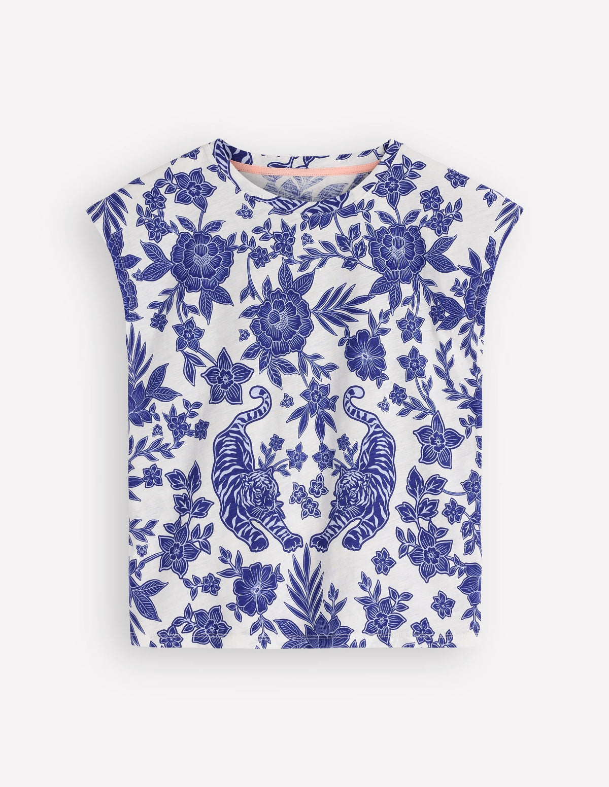 Louisa Slub T-Shirt-Blue Tigers Paradise Placement