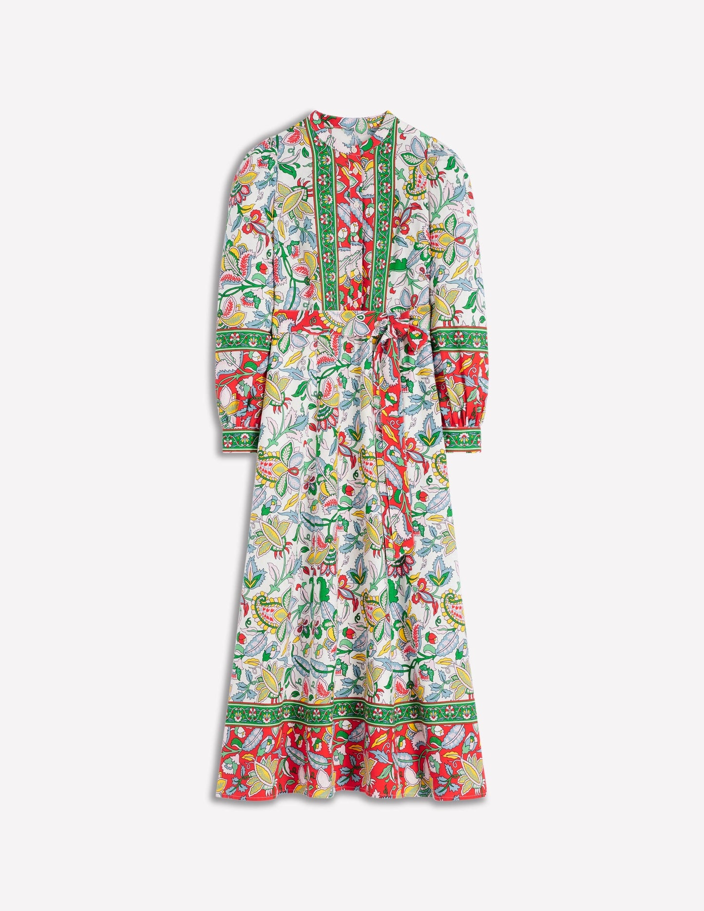Ava Linen Blend Midi Dress-Multi, Botanical Trail