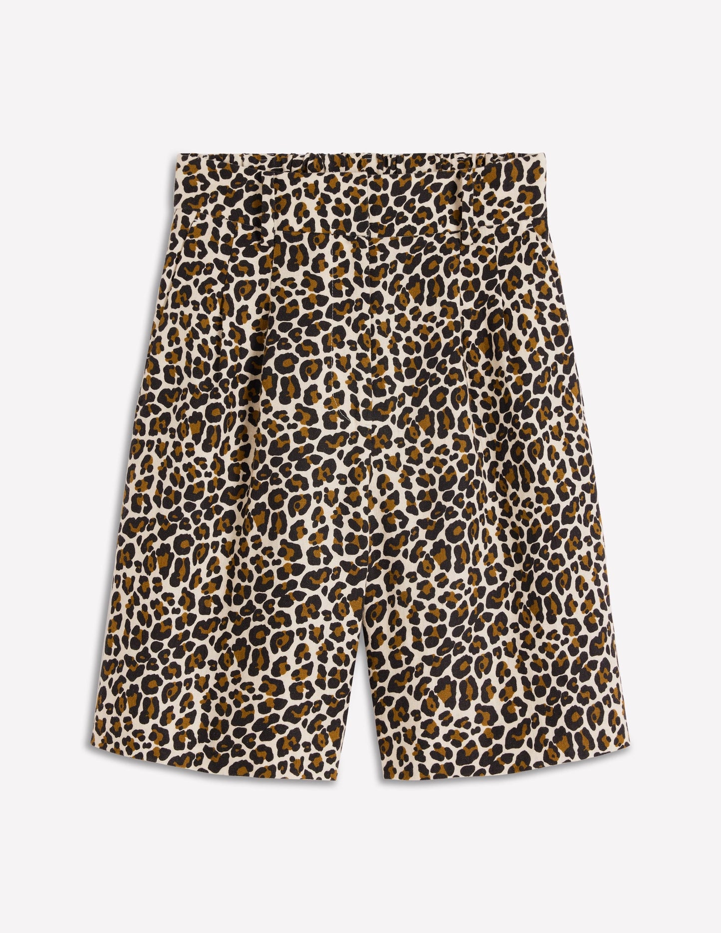 Kensington Linen Shorts-Almond Milk, Cheetah Pop