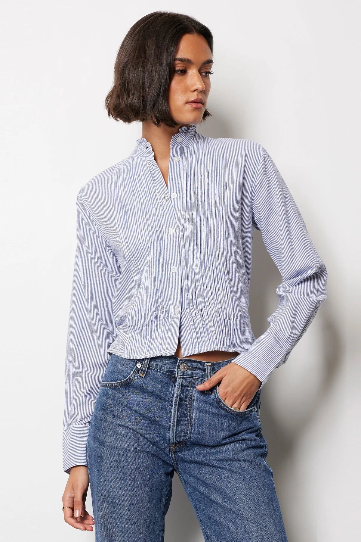 Pintuck Longsleeve Top