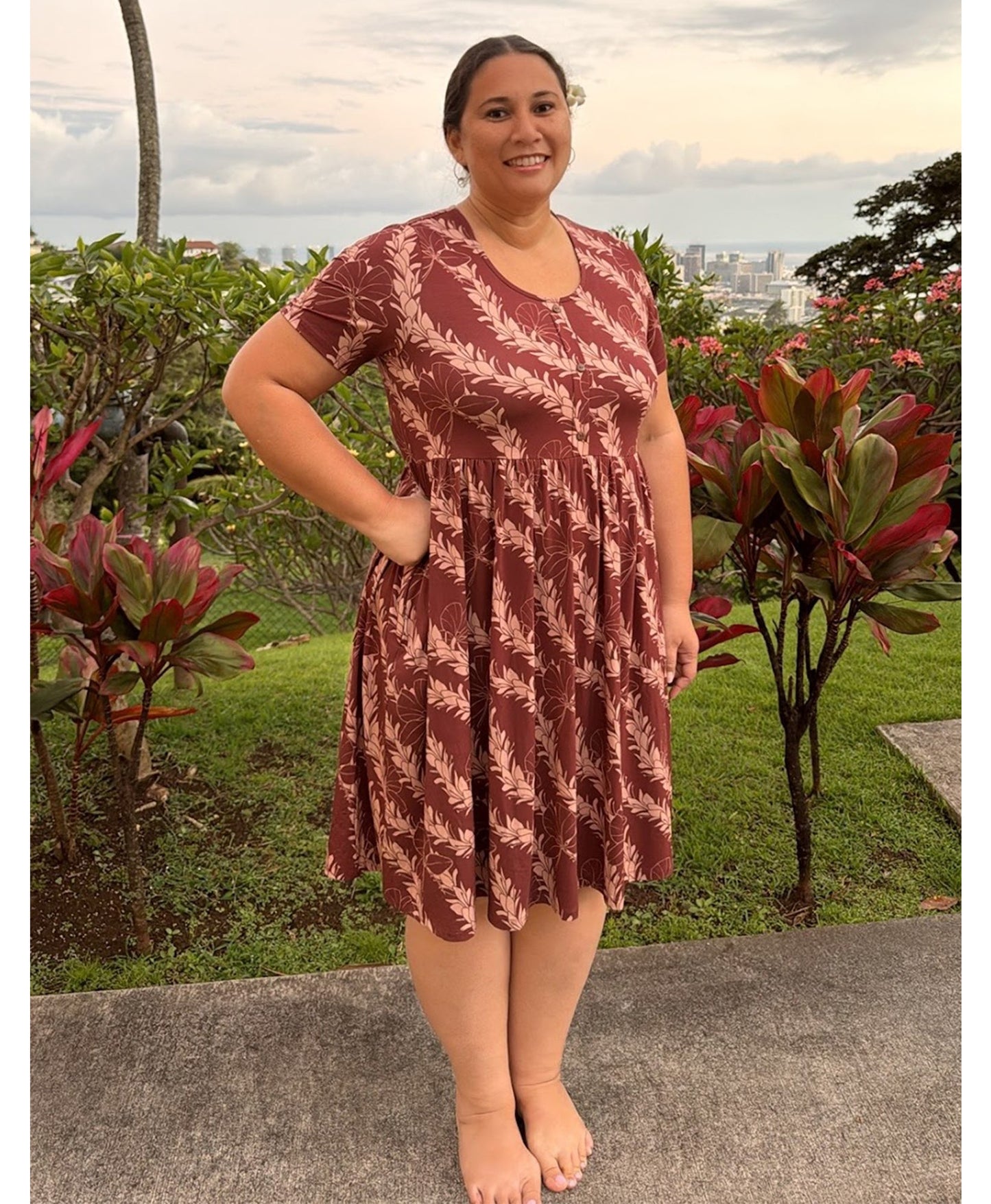 Adult 'Awapuhi Melemele Luana Dress - Kī Green