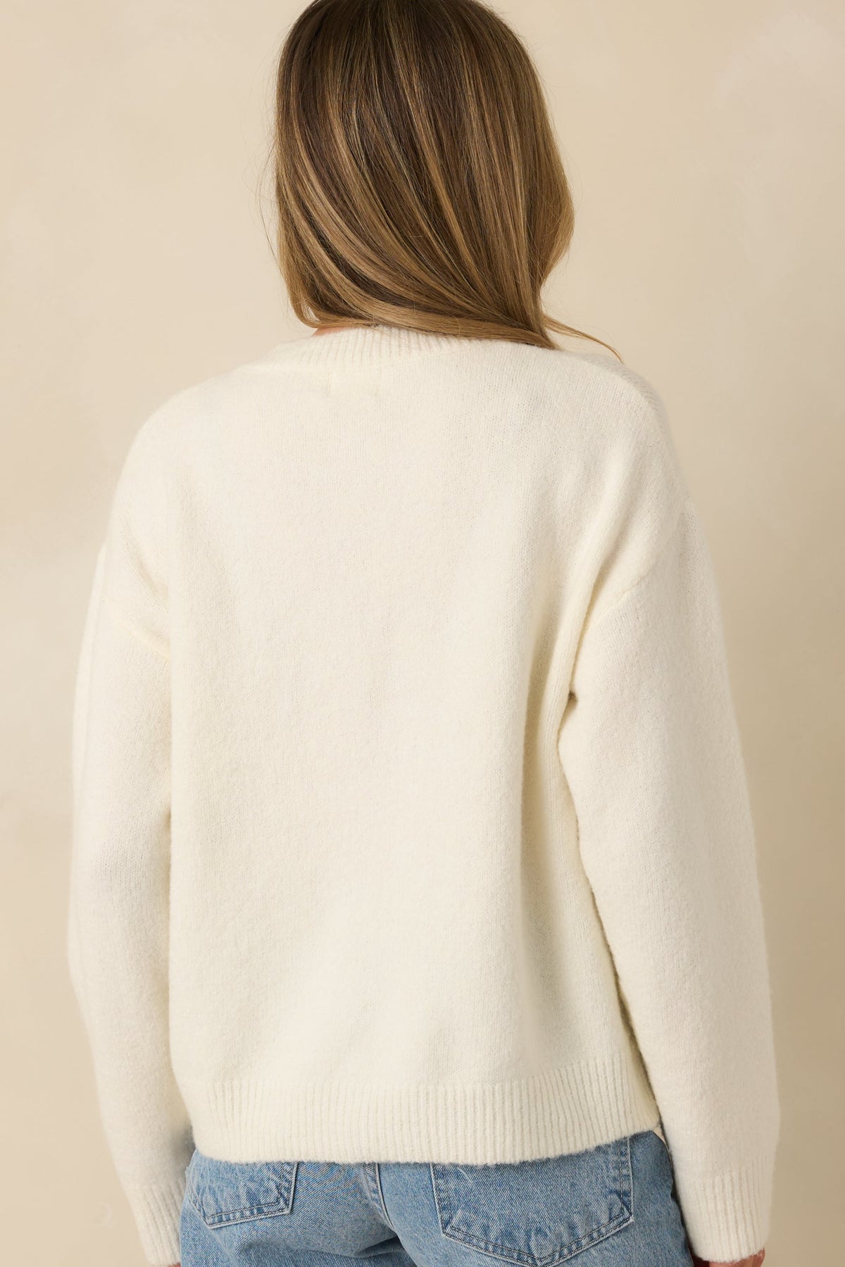 Where the Wildflowers Are Ivory Multi Knit Floral Embroidered Cardigan Sweater