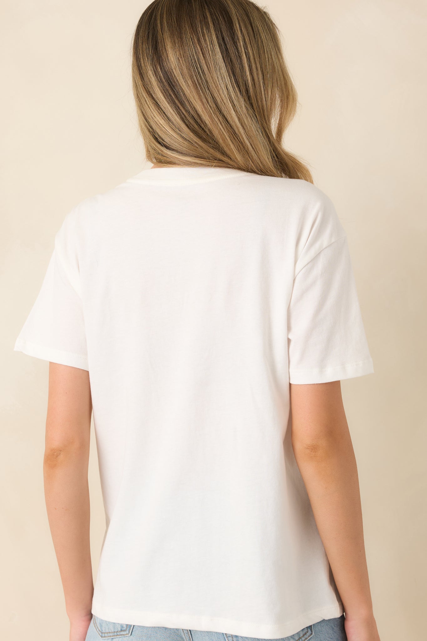 Z Supply White Palms Cotton Boyfriend Tee