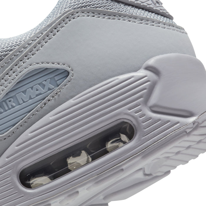 Men's Air Max 90 sneaker upper, light gray with Air window and rubber sole