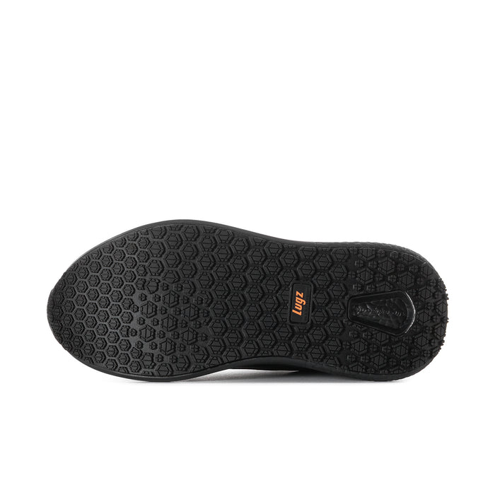 Women's black sneaker outsole with patterned rubber tread