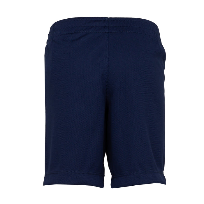Toddler dark navy knit shorts with elastic waistband