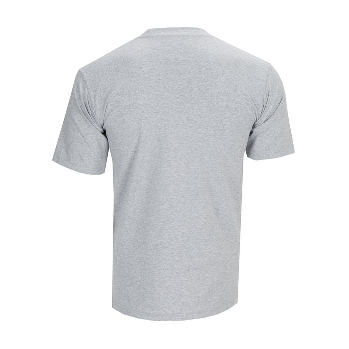 Heather grey men's crewneck tee, plain back