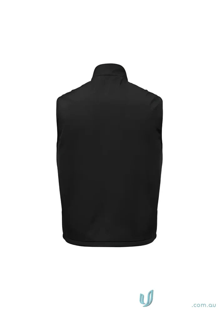 Black sleeveless vest from Biz Collection Reversible Unisex Vest NV5300 showing reversible design
