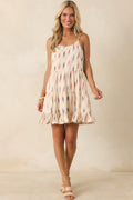 Painted Desert Ivory Multi Print Cotton Tiered Mini Dress