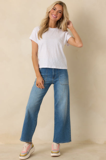 Z Supply White Cotton Foundation Premium Slub Tee