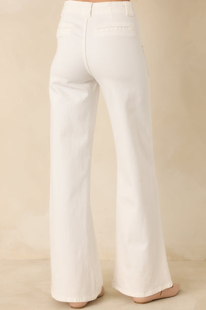 Hazy Days White Wide Leg Jeans