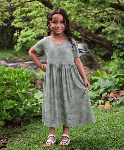 Opihi Keiki Babydoll Dress Limu Green