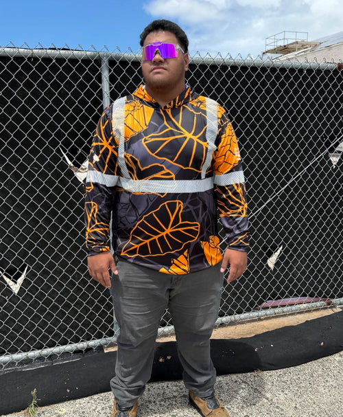 Kalo Reflective Hooded Longsleeve Drifit Black Orange