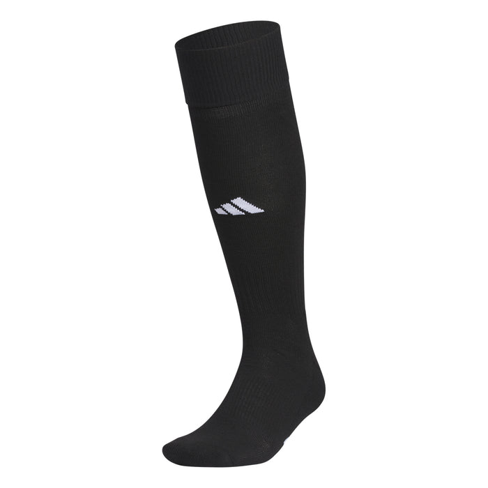 2-pack black crew socks with white logo on the front cuff