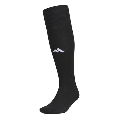 2-pack black crew socks with white logo on the front cuff