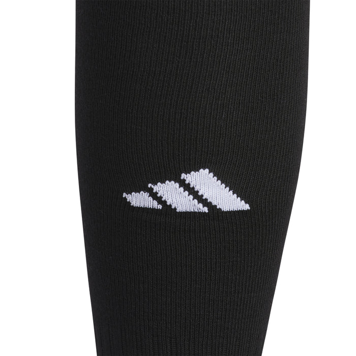 2-pack black crew sock with small white logo embroidery near the ankle