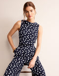 Clarissa Jumpsuit-Navy, Abstract Dot