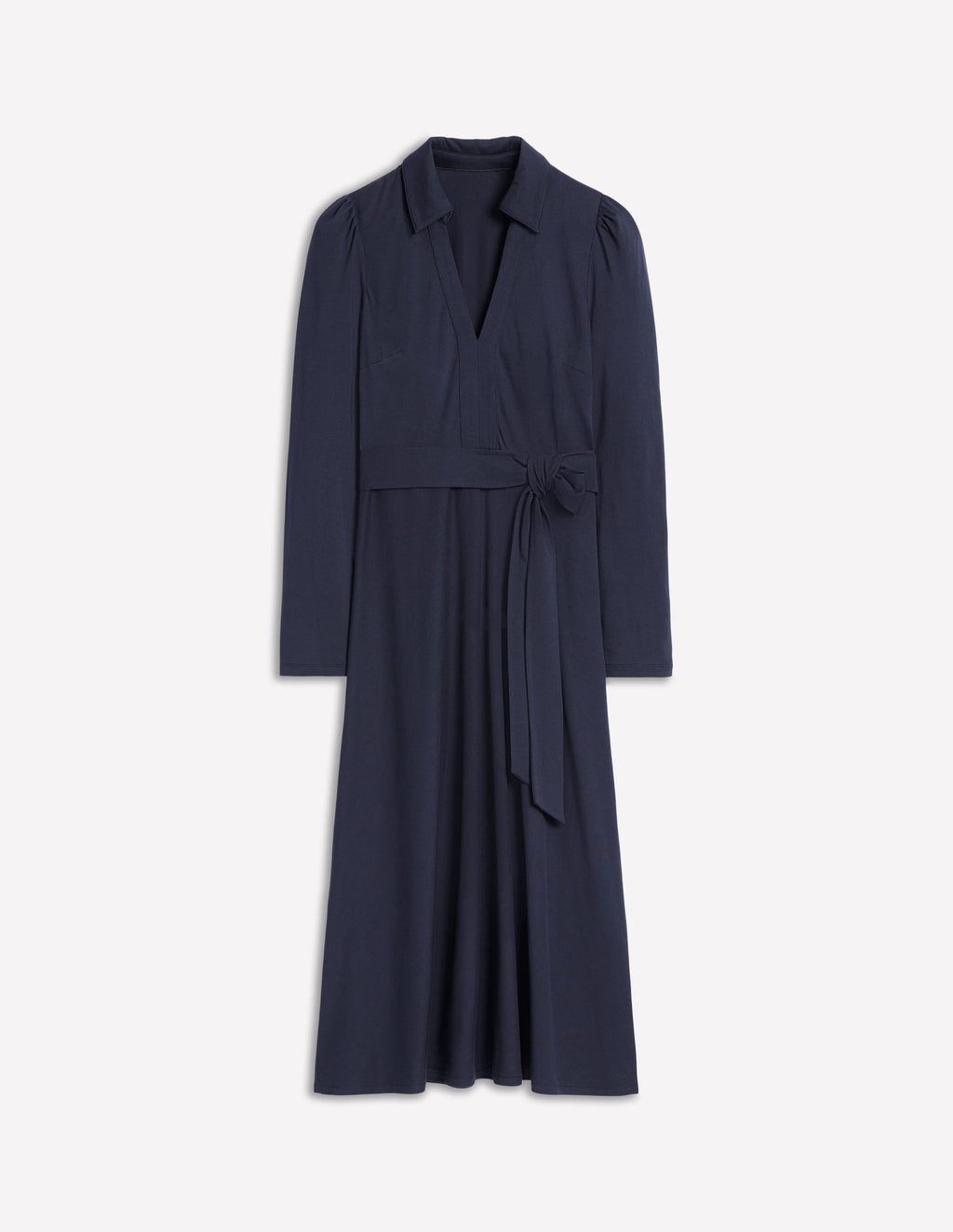 Imogen Collared Jersey Dress-Navy