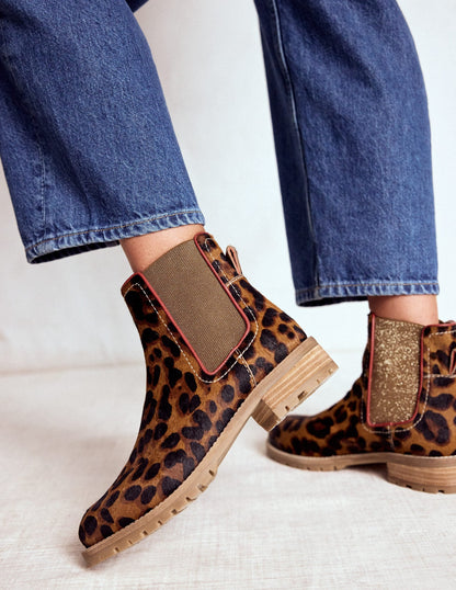 Freya Chelsea Boots-Leopard