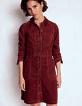 Amanda Cord Short Dress-Chestnut