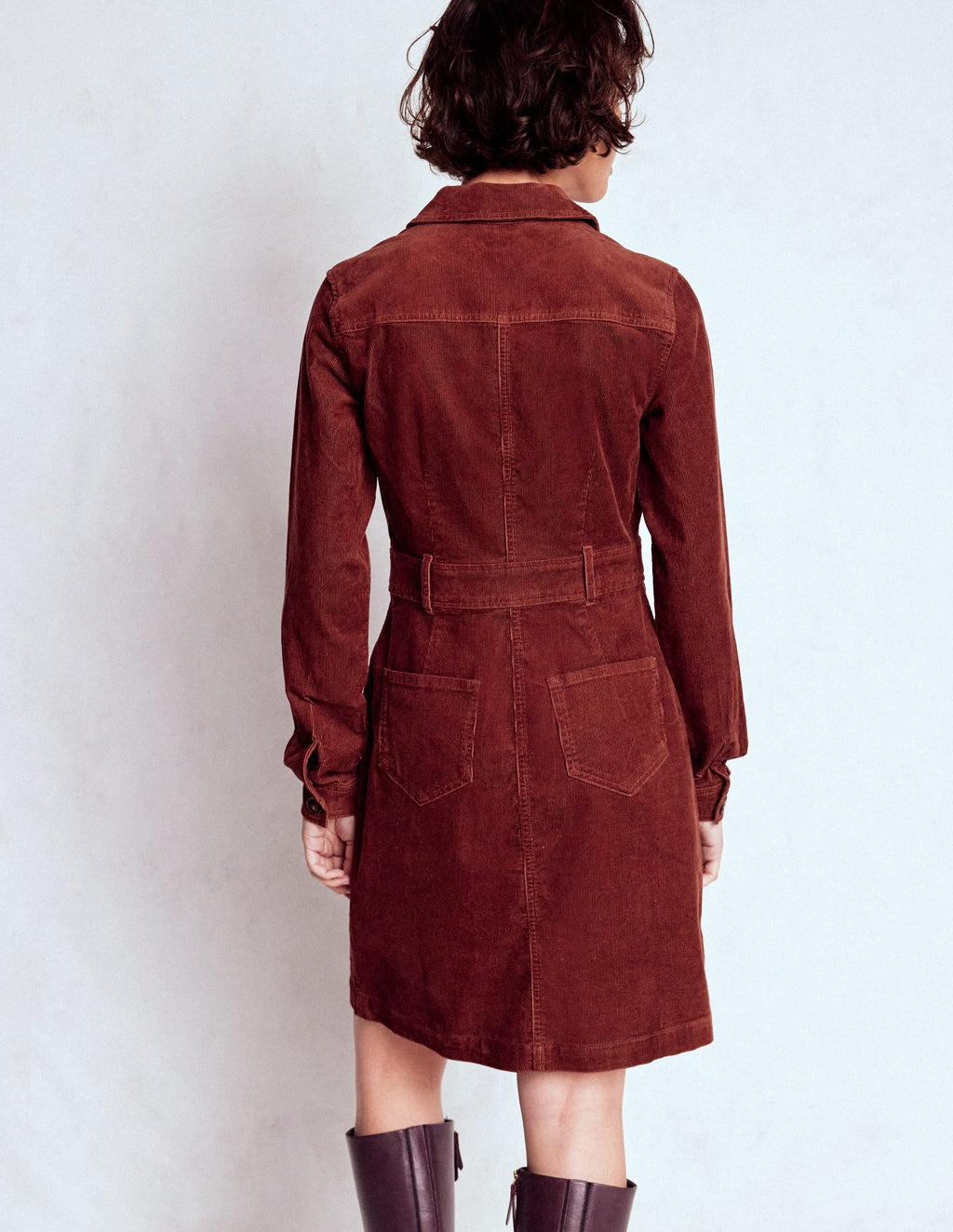 Amanda Cord Short Dress-Chestnut