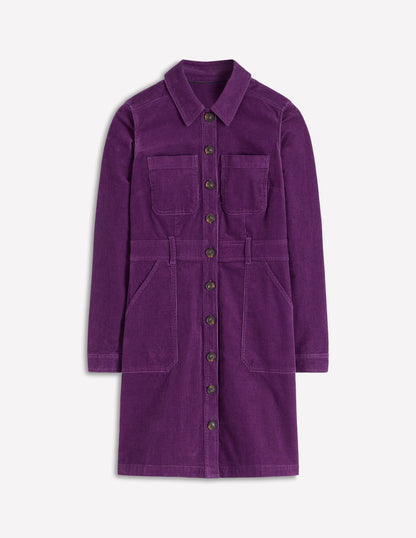 Amanda Cord Short Dress-Viola Purple