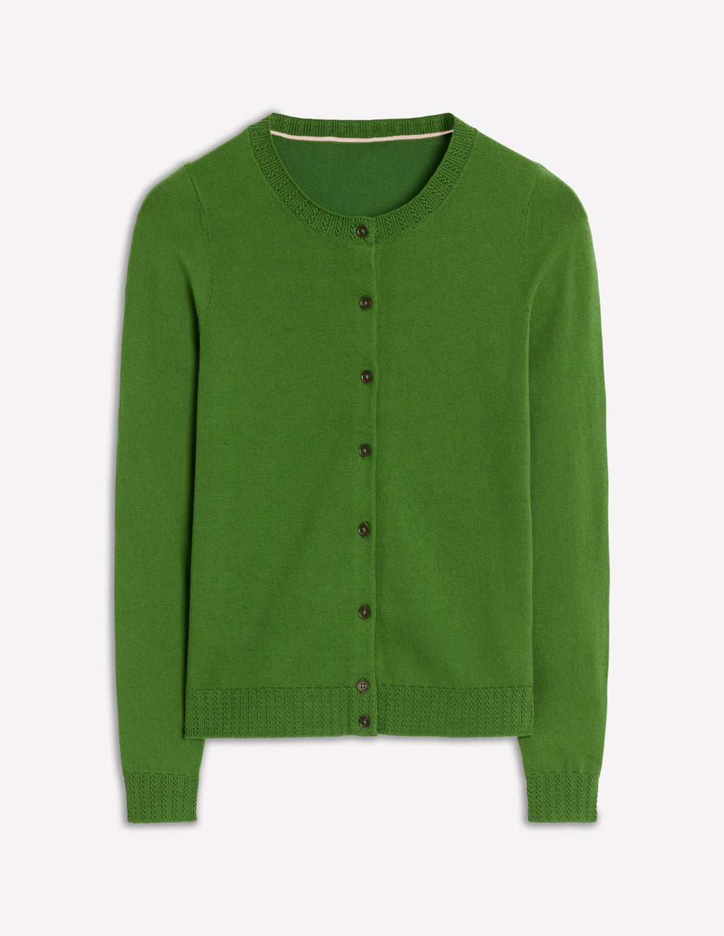 Emilia Cotton Crew Cardigan-Promenade Green