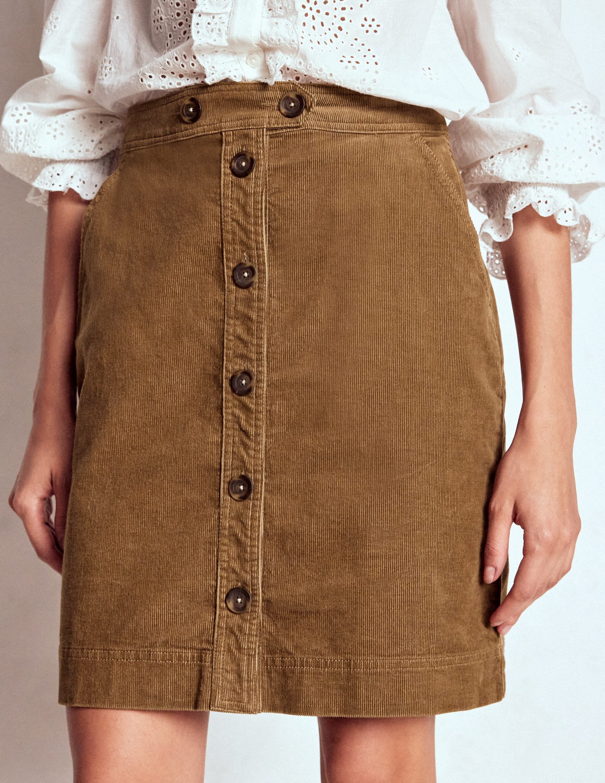 Cecelia Cord Skirt-Latte