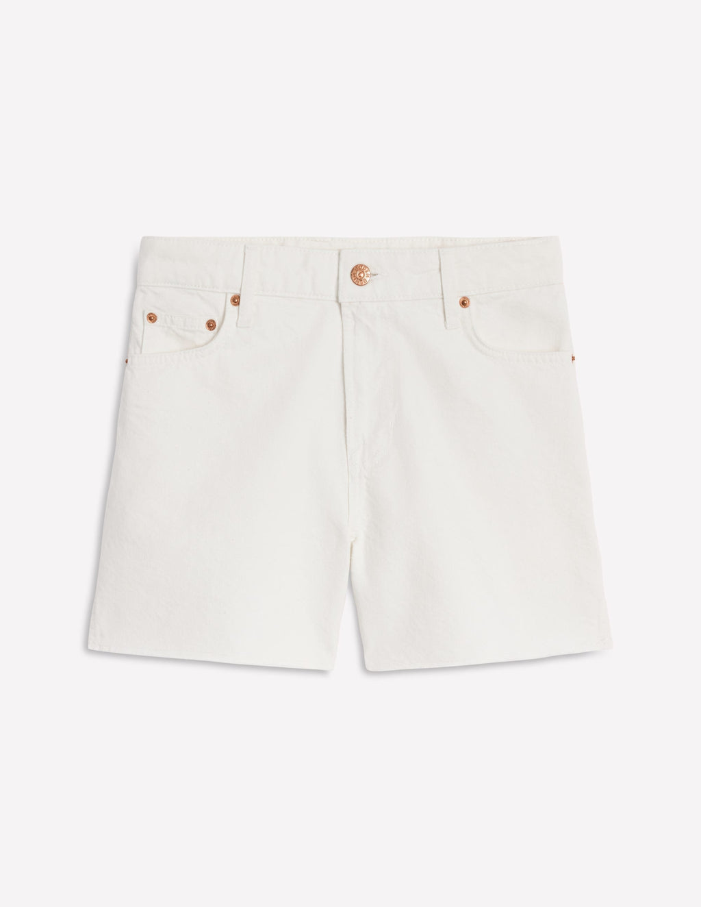 Cut Off Denim Shorts-White