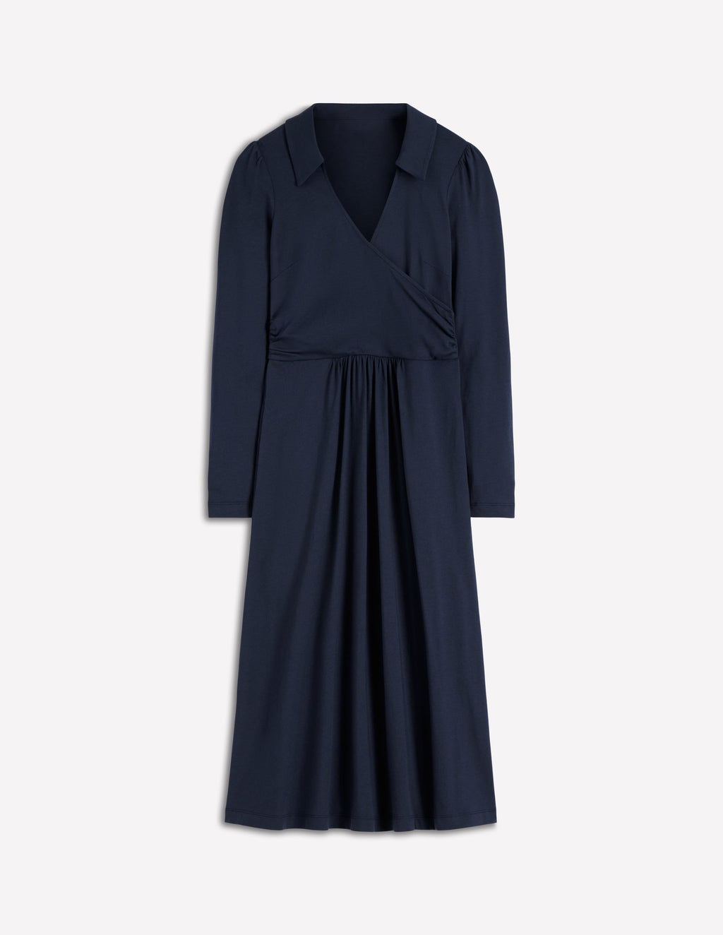 Carla Jersey Wrap Dress-Navy