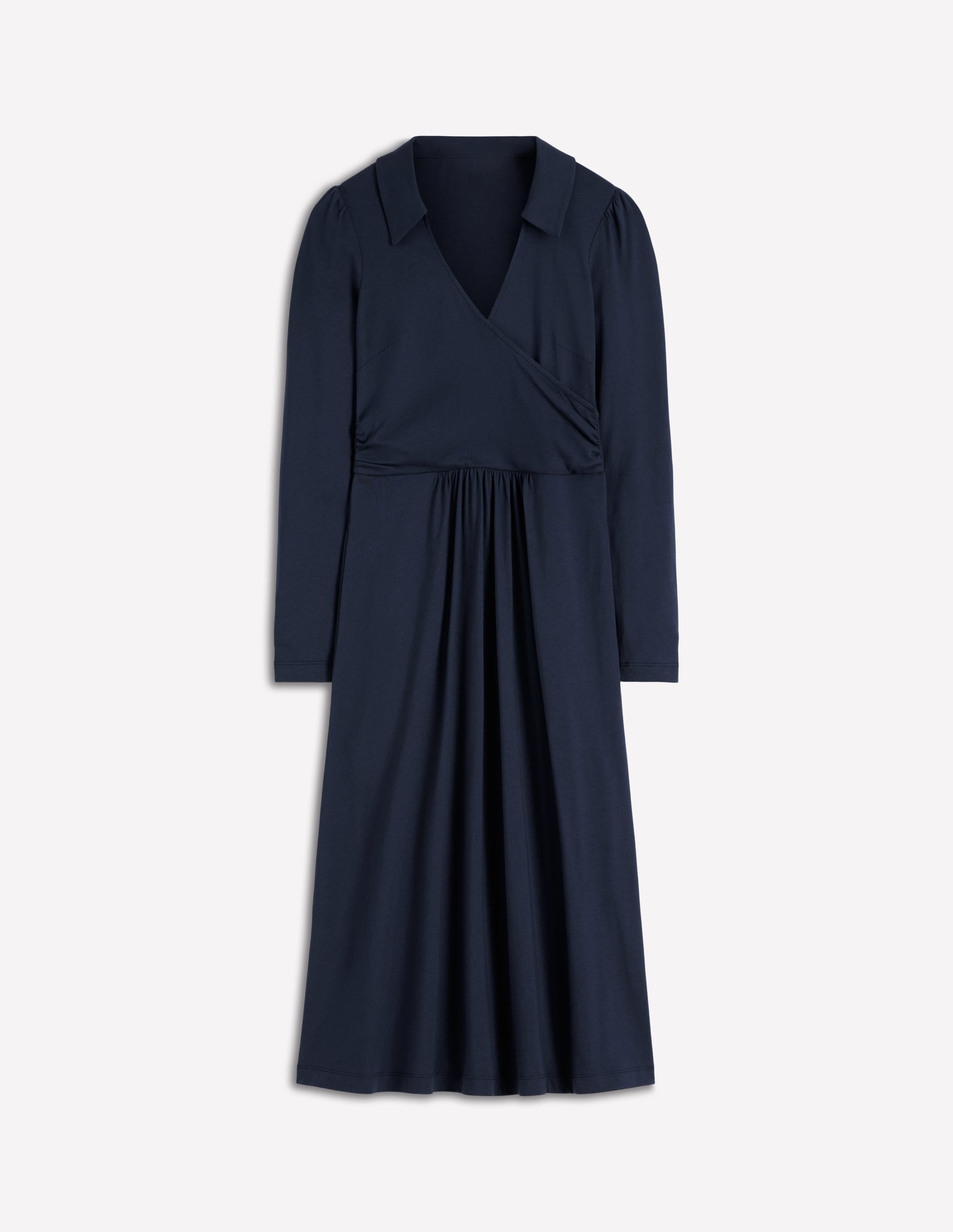 Carla Jersey Wrap Dress-Navy