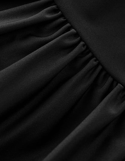 Kythira Ruched Bikini Bottoms-Black