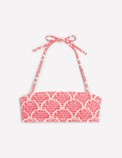 Milos Smocked Bikini Top-Jam Red, Blossomy