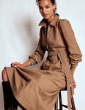 Adelaide Zip Cord Midi Dress-Latte