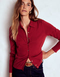 Briony Stitch Cardigan-Crimson Red