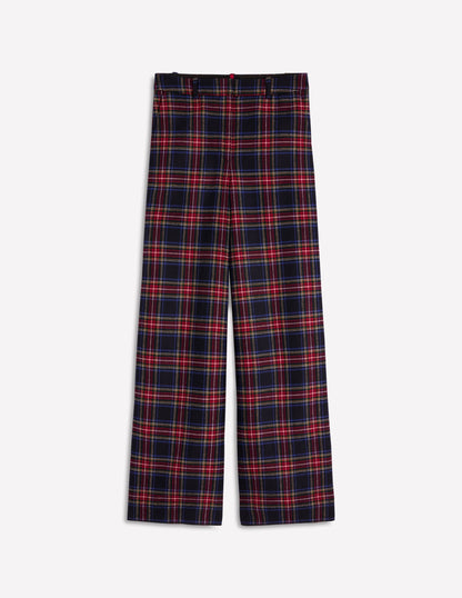 Belgravia Wool Blend Pants-Navy, Green and Red Check