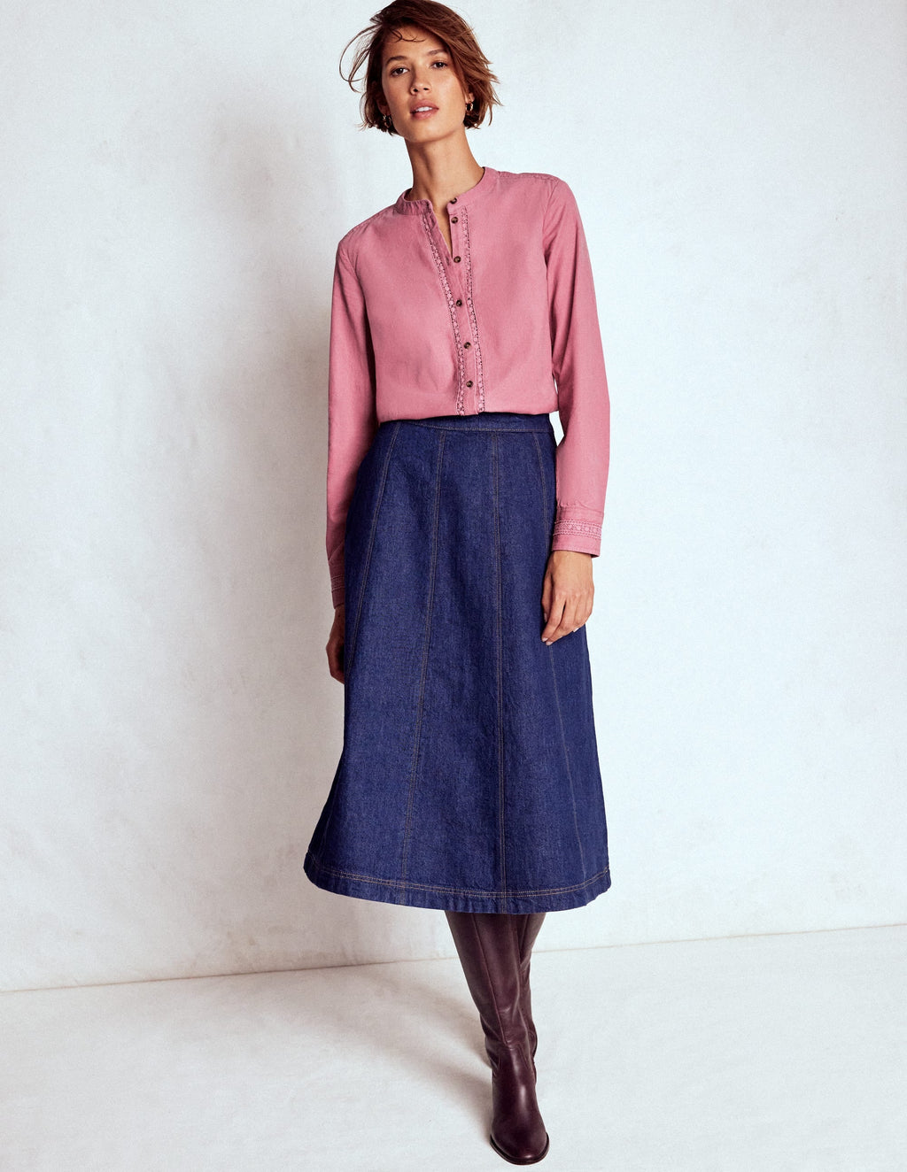 Victoria Cord Shirt-Blushing Rose