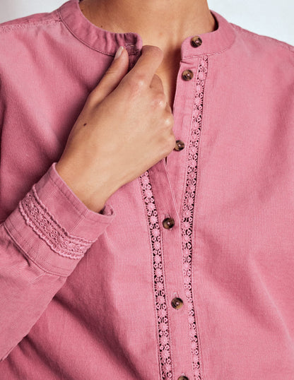 Victoria Cord Shirt-Blushing Rose