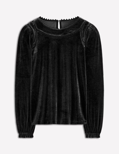 Mila Velvet Top-Black