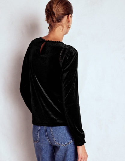 Mila Velvet Top-Black