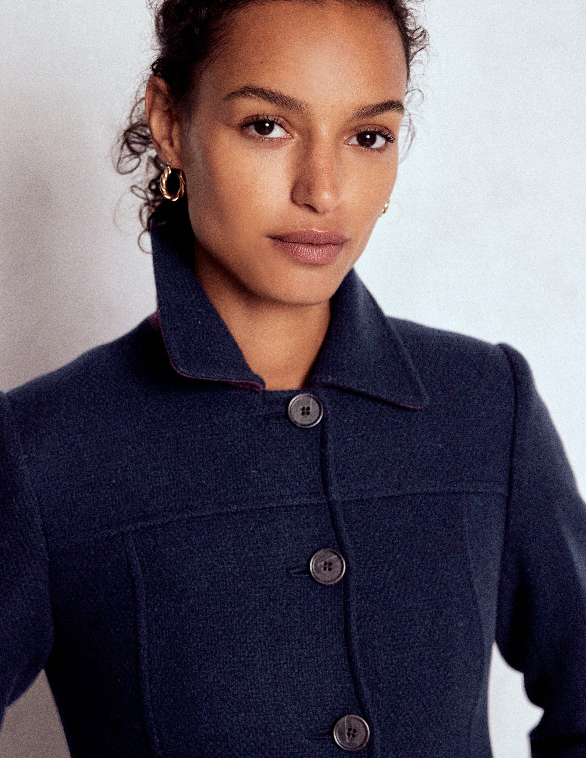 St Albans Fitted Coat-Navy