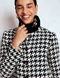 Edinburgh Swing Coat-Black Dogstooth