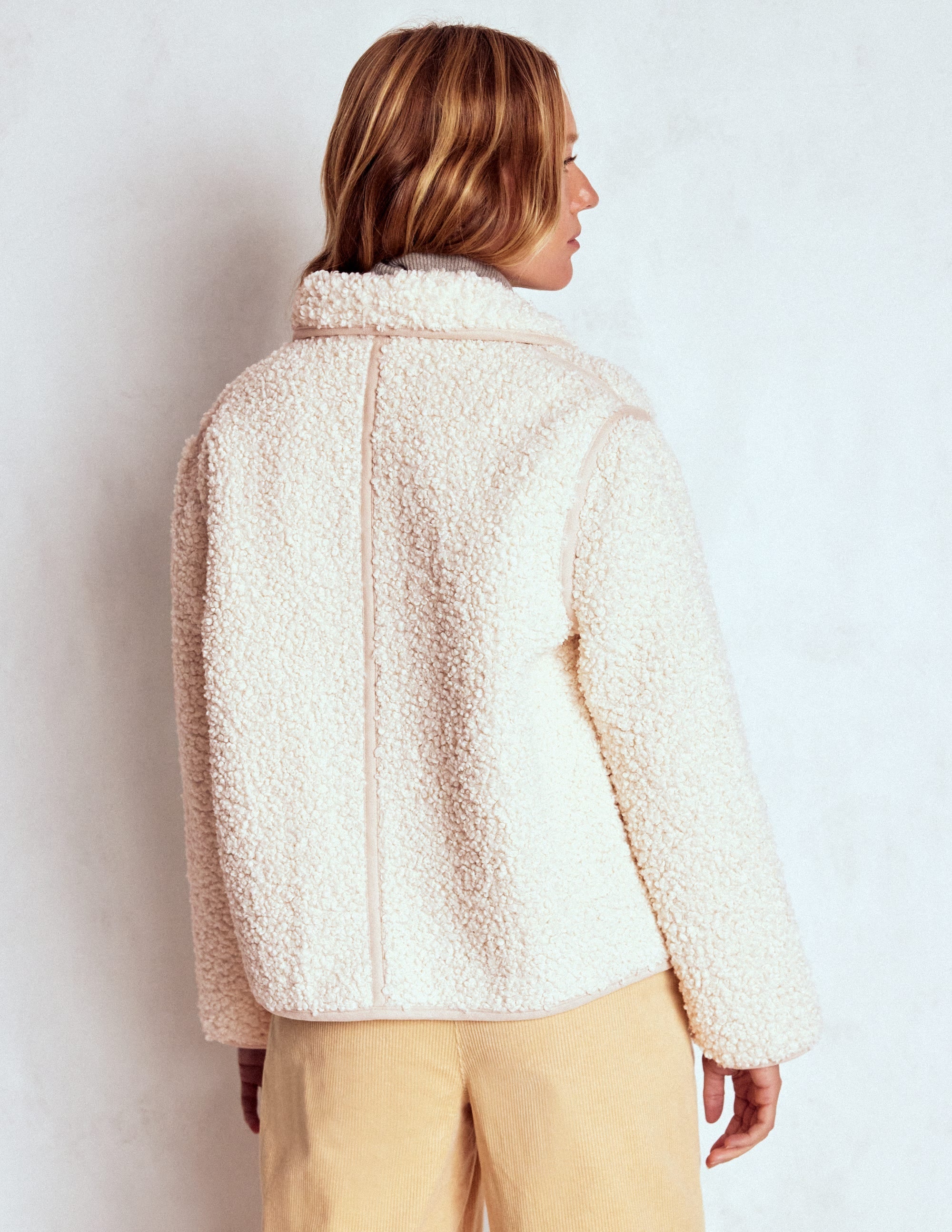 Borg Jacket-Curly Natural Borg
