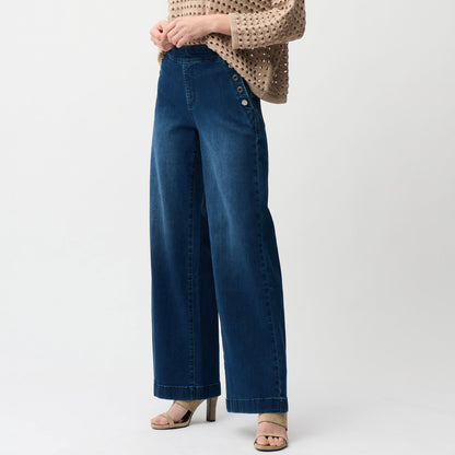 Joseph Ribkoff Wide Leg Pull-On Jeans
