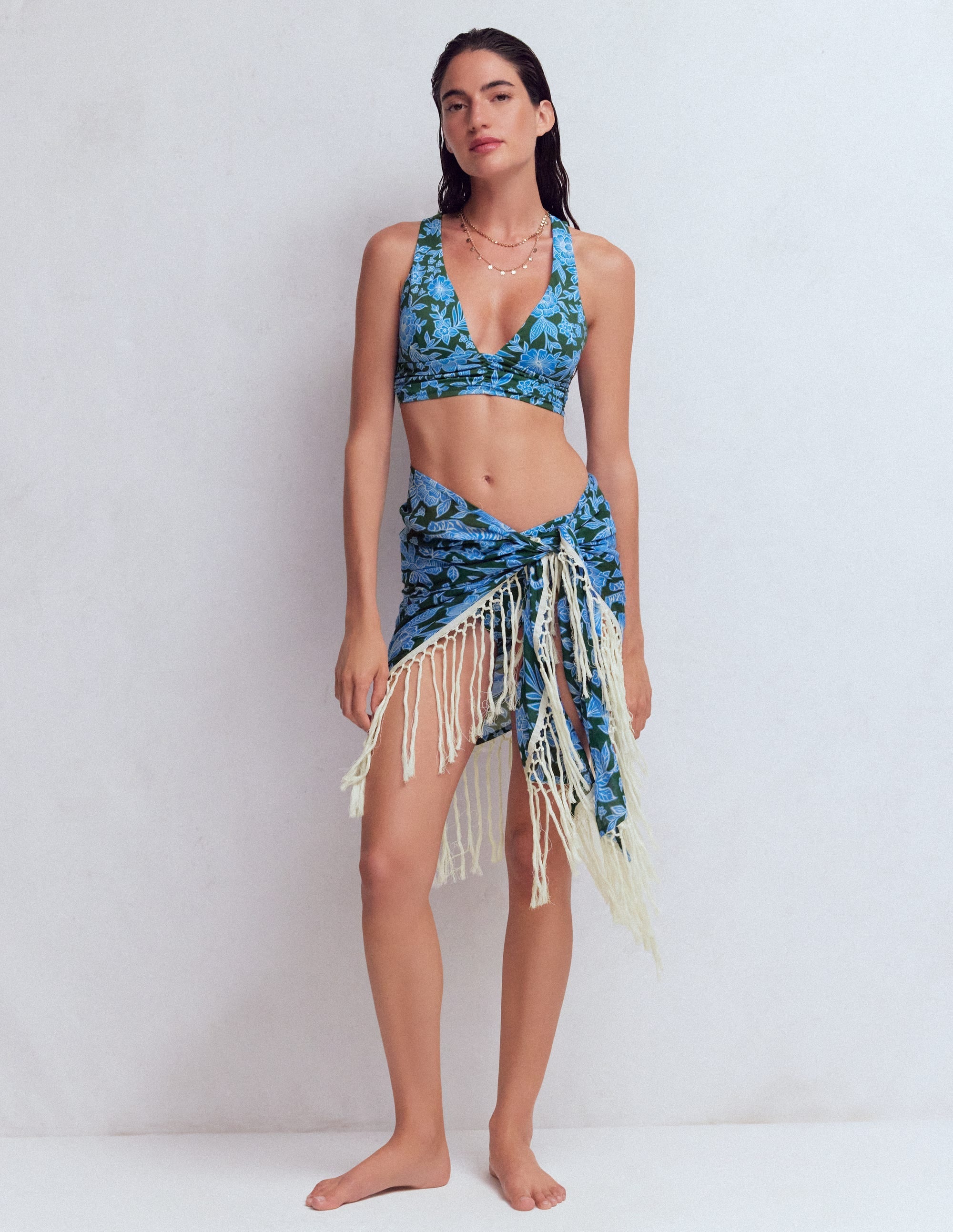 Tassel Sarong-Dark Green, Tigers Paradise