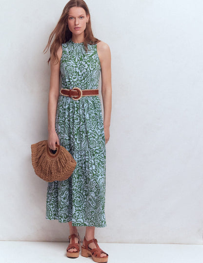 Camalie Jersey Maxi Dress-Green, Elaborate Gardenia
