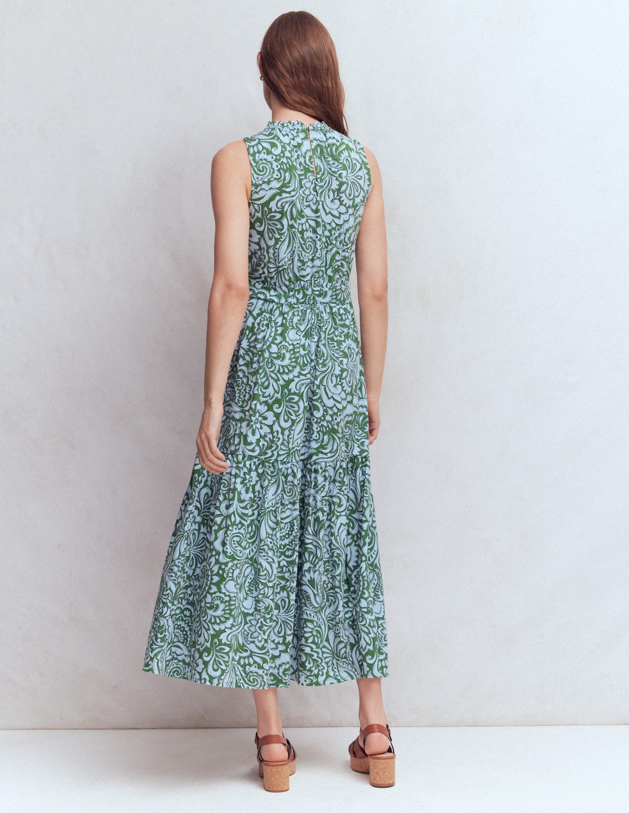Camalie Jersey Maxi Dress-Green, Elaborate Gardenia